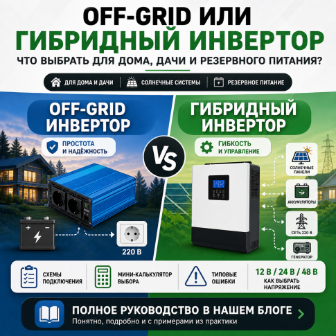 Off-grid или hybrid inverter: что выбрать для дома, дачи и резервного питания фото