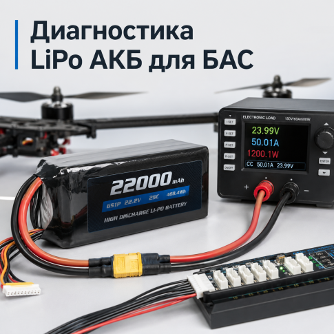 Диагностика LiPo-аккумуляторов для дронов: как проверить ёмкость, энергию и токоотдачу фото