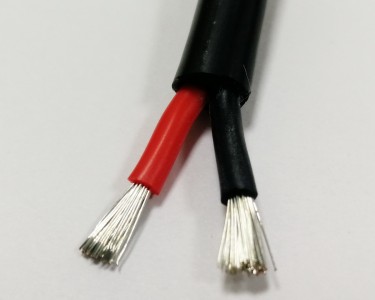 2*0,3 мм² Двойной медный провод в силиконовой изоляции (чёрный, UL3135)