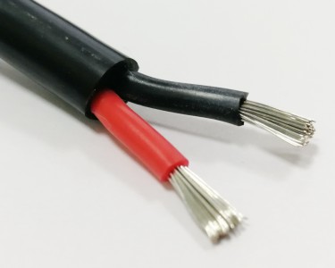 2*1,5 мм² Двойной медный провод в силиконовой изоляции (чёрный, UL3135) фото
