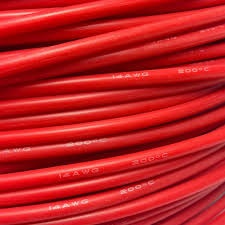 14AWG 2,07 мм² Медный провод в силиконовой изоляции (красный, UL3135) фото