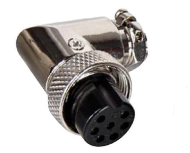 Штекерный разъем GX16-7 (0-15A) розетка на кабель, угловой