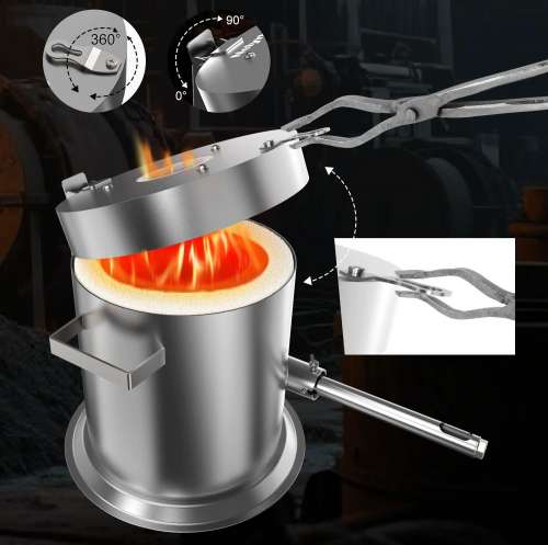 Печь газовая для плавки цветных металлов, 12/25 кг, GONGYI PQFF-03 фото