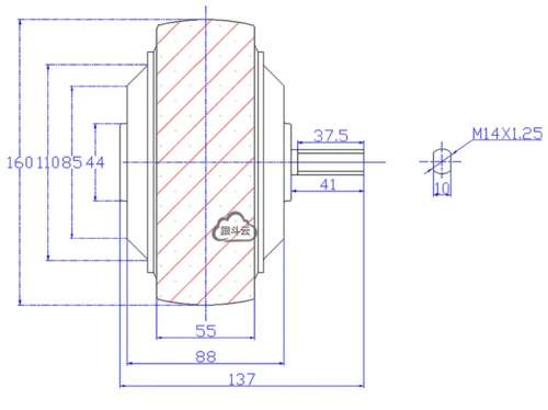 Мотор-колесо 6", 250/330 Вт, с редуктором, литое, HB-156 фото