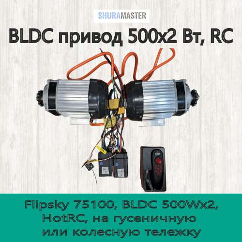 BLDC привод 36-60 В 500х2 Вт, Flipsky, HotRC на гусеничную или колесную тележку фото