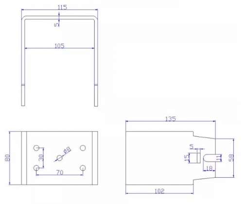 Вилка (кронштейн) для мотор-колеса HB-200 фото