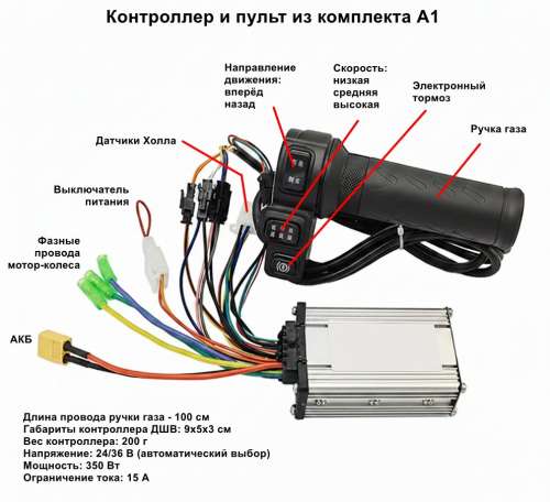 Электропривод для тележки, 250-640 Вт, набор SM-KT09 фото