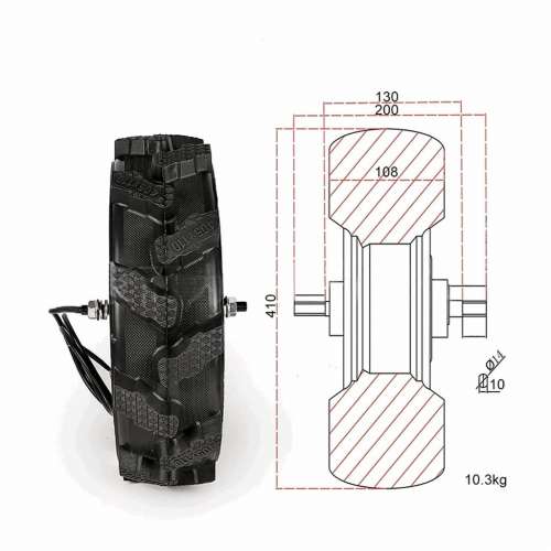 Мотор колесо 16", 500-800 Вт, с редуктором фото