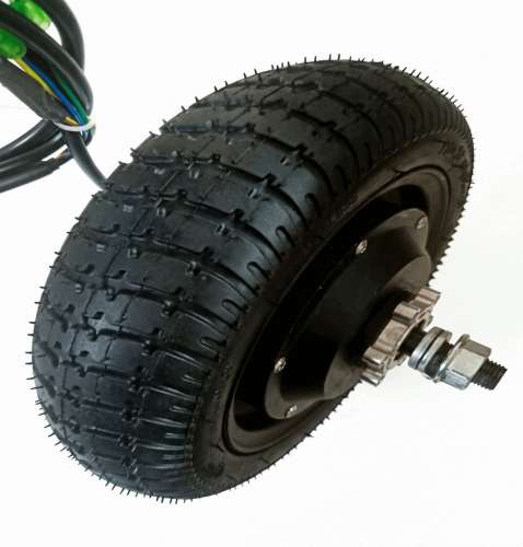 Мотор-колесо 9", 250-400 Вт, с редуктором, пневмо, Faraday фото