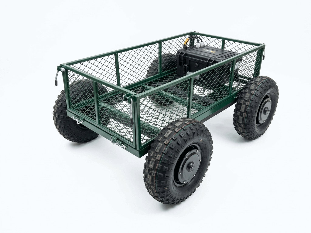 Электротележка «Муравей PRO» 4×4 2400 Вт на консольных мотор-колёсах